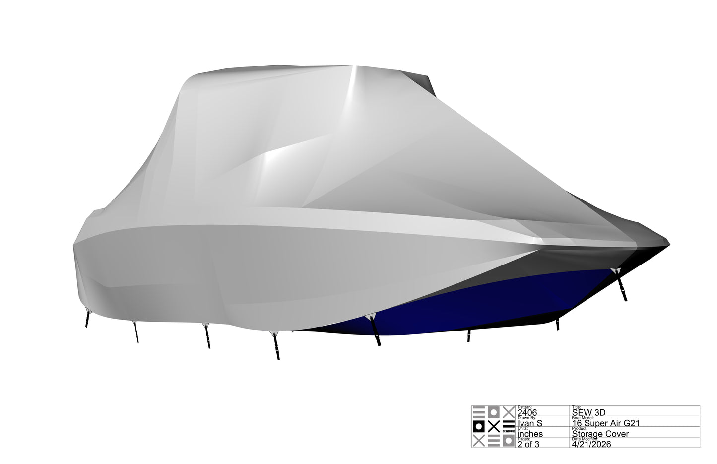 Nautique G21 with FCT G14-16 Towers and factory bimini Double Up Storage Cover