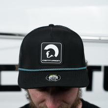 Centurion Marine R+ Hat in Black with Light Blue Chainlink Rope