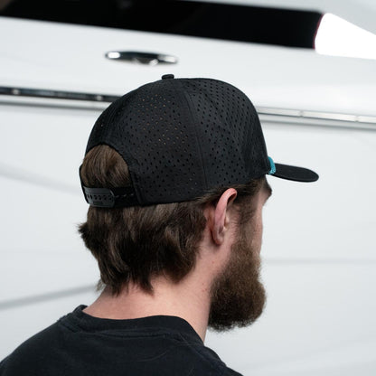 Centurion Blackhawk R+ Hat in Black with Light Blue Chain link Rope