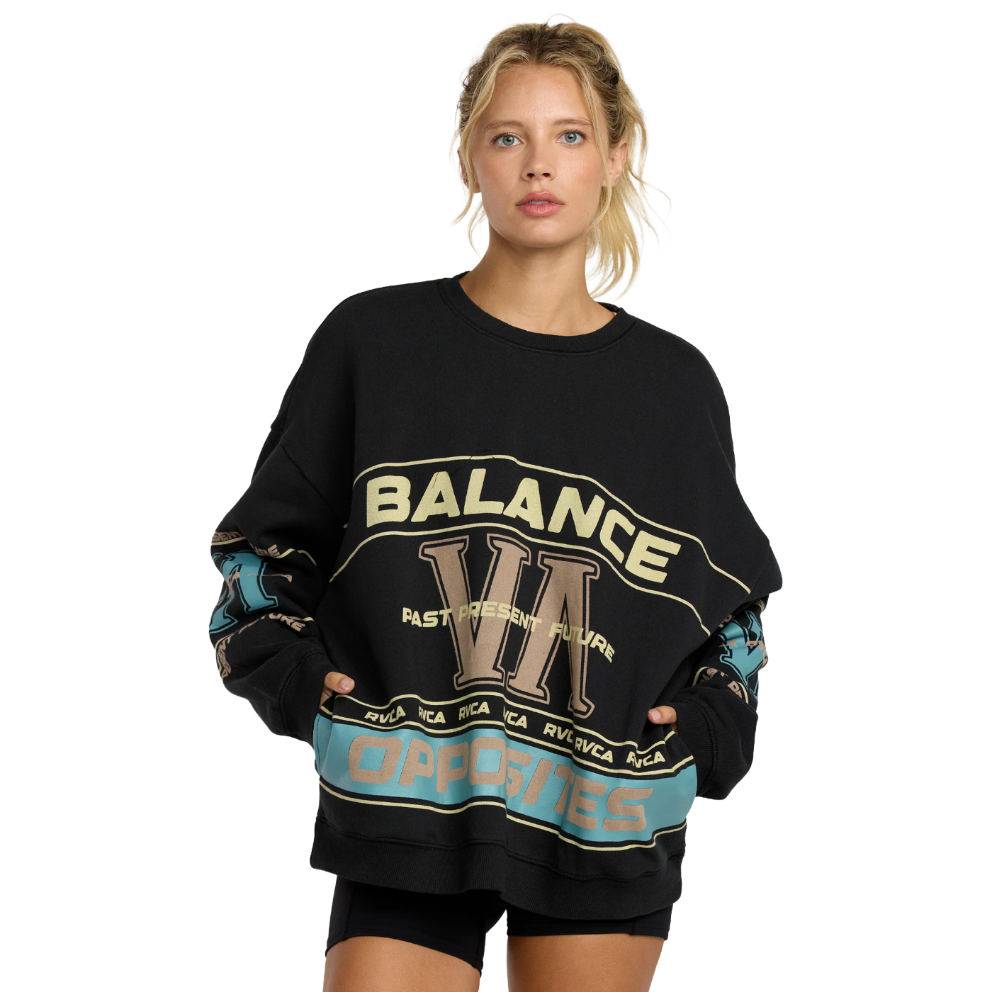 RVCA Puck It Pullover in Black