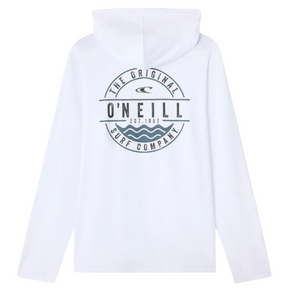 O'Neill Boys TRVLR UPF Hooded Blaze Long Sleeve Pullover in White