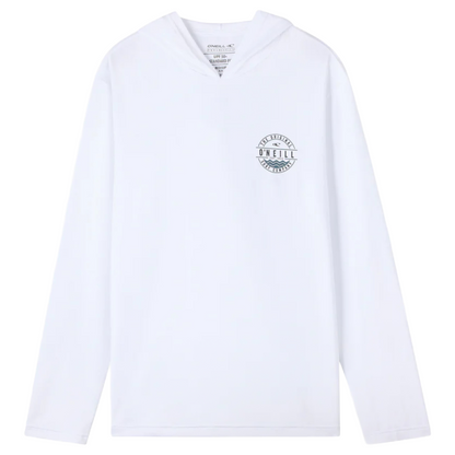 O'Neill Boys TRVLR UPF Hooded Blaze Long Sleeve Pullover in White