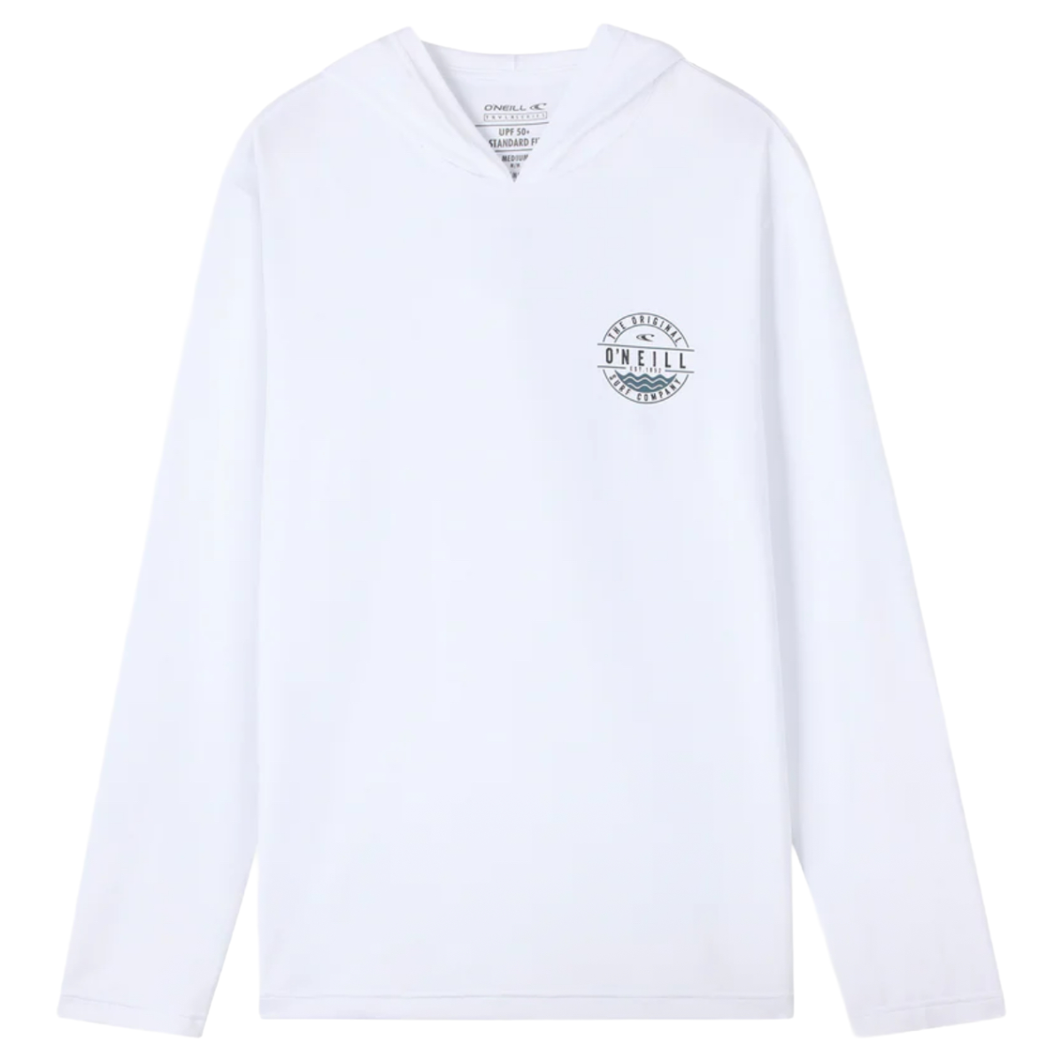 O'Neill Boys TRVLR UPF Hooded Blaze Long Sleeve Pullover in White