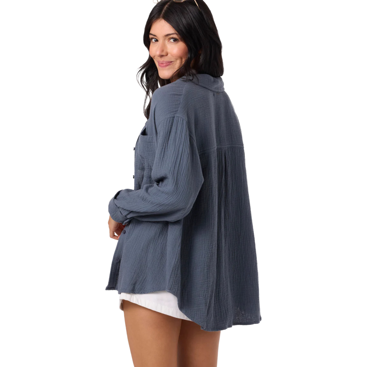 O'Neill Leni Relaxed Long Sleeve Top in Slate