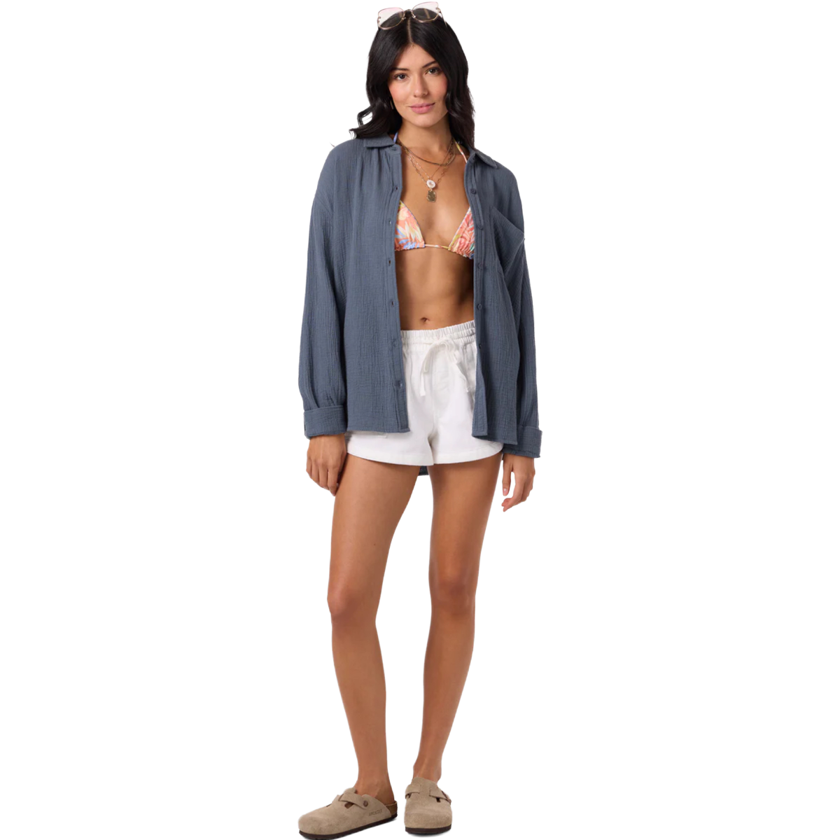 O'Neill Leni Relaxed Long Sleeve Top in Slate