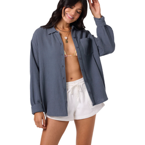 O'Neill Leni Relaxed Long Sleeve Top in Slate