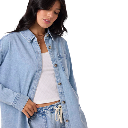 O'Neill Sevie Denim Shacket in Drifter