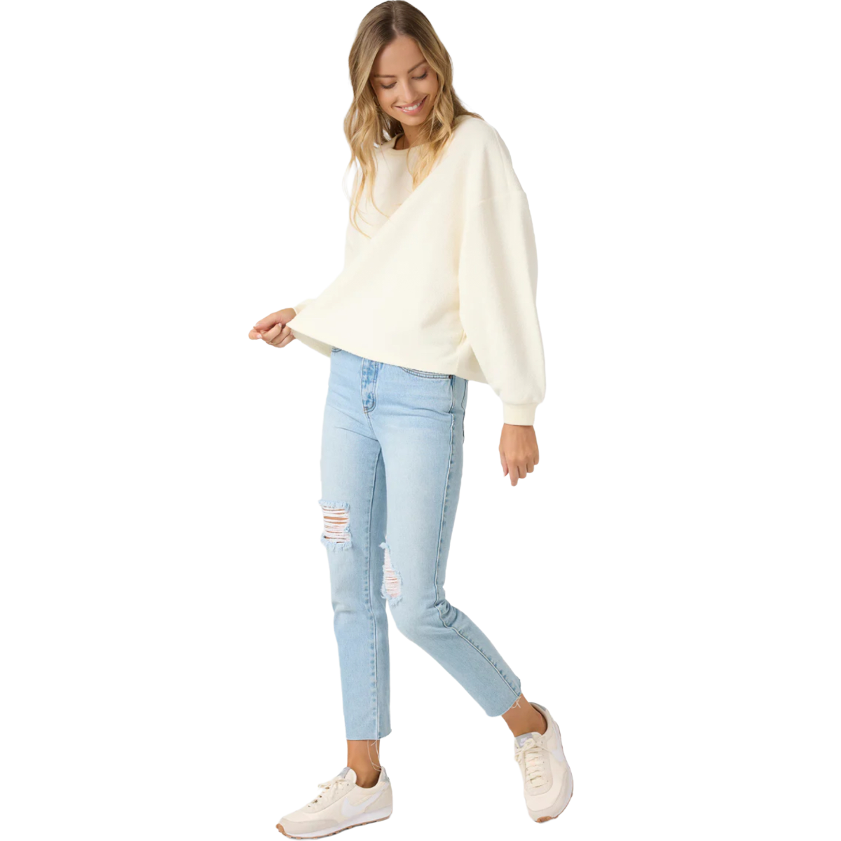 O'Neill Wavelength Crew Neck Fleece in Winter White