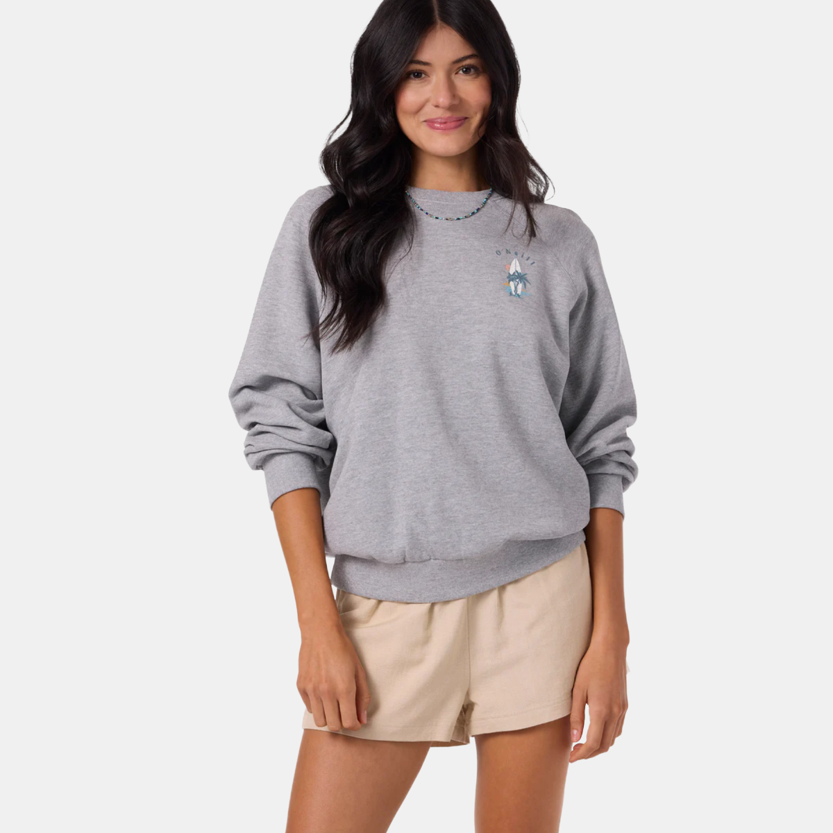 O'Neill Boardwalk Crew Neck Fleece in Heather Ash