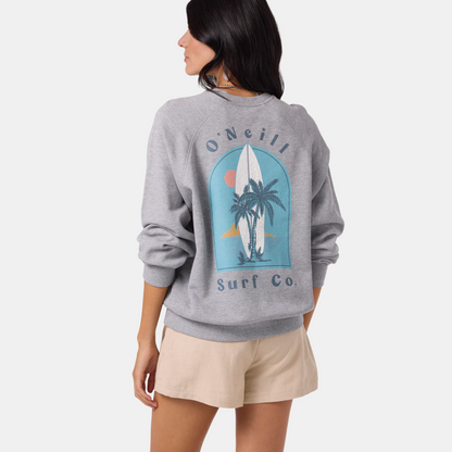 O'Neill Boardwalk Crew Neck Fleece in Heather Ash