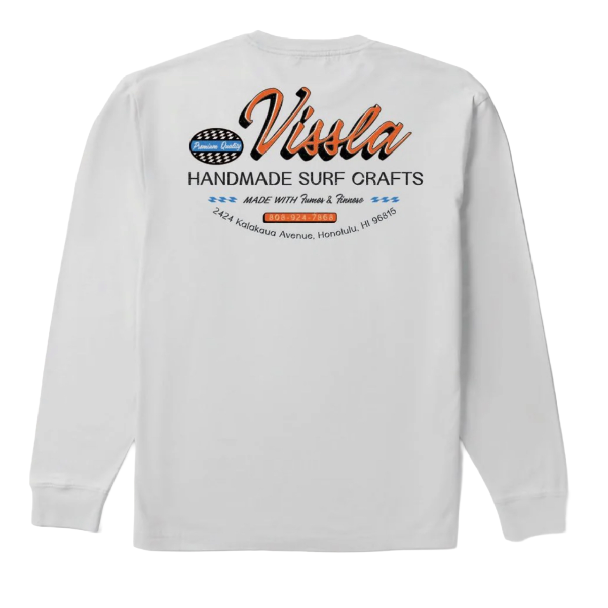Vissla Handmade Premium Long Sleeve Pocket Tee in White