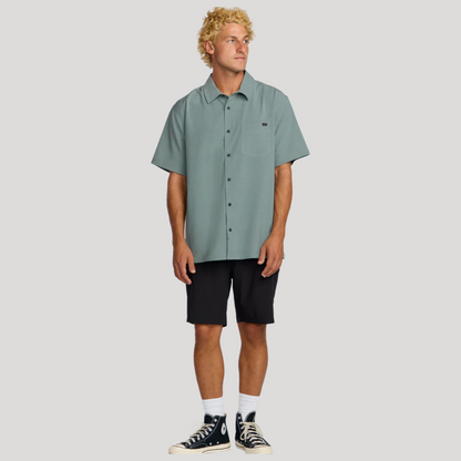 Billabong Surftrek Transit Short Sleeve Shirt in Sea Blue