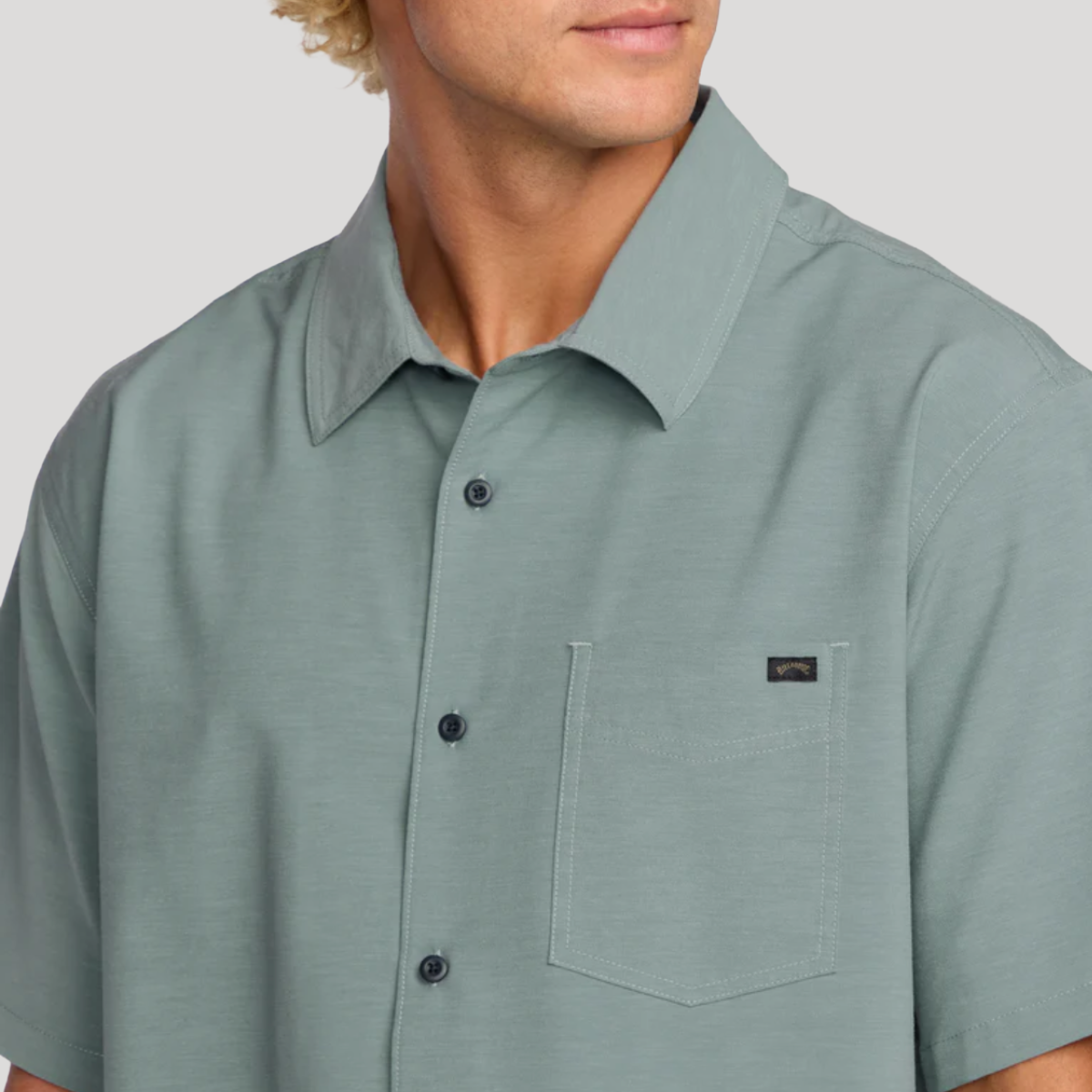 Billabong Surftrek Transit Short Sleeve Shirt in Sea Blue