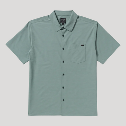 Billabong Surftrek Transit Short Sleeve Shirt in Sea Blue