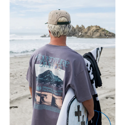 Billabong Grow OG A/Div Short Sleeve Tee in Grey Violet