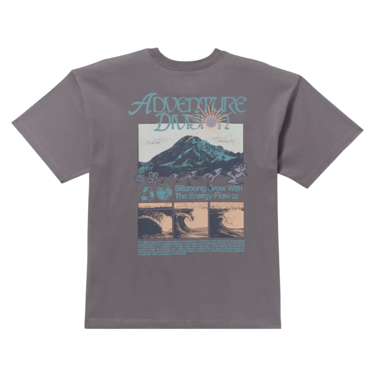 Billabong Grow OG A/Div Short Sleeve Tee in Grey Violet