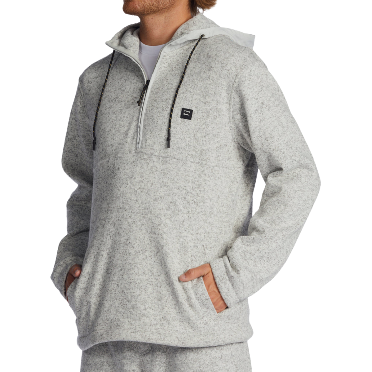 Billabong A/Div Boundary Hooded Half-Zip Pullover in Grey Heather