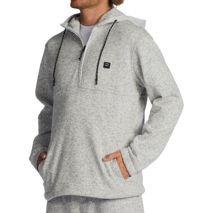 Billabong A/Div Boundary Hooded Half-Zip Pullover in Grey Heather