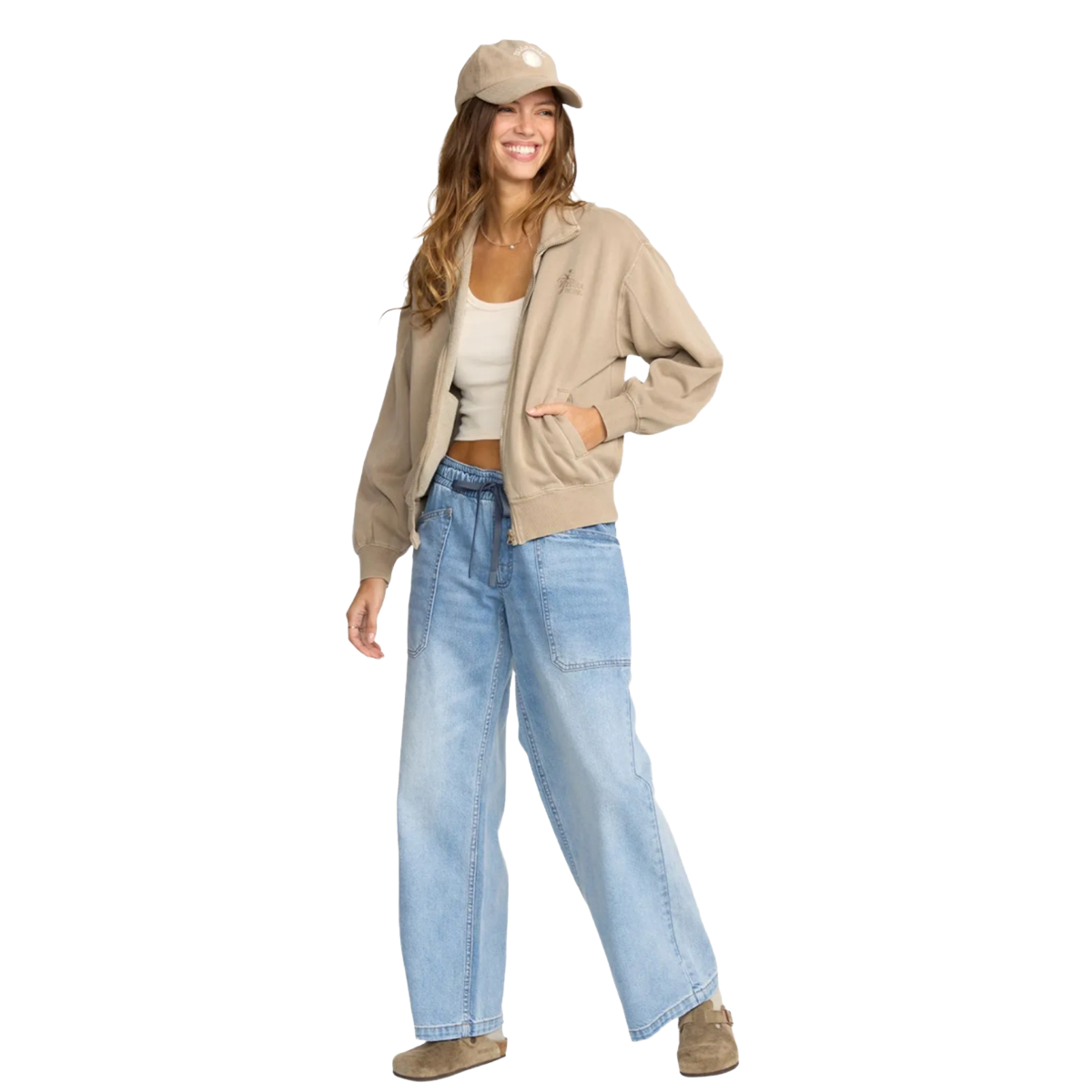 Billabong Sun Lit Full Zip Fleece Jacket in Cobblestone