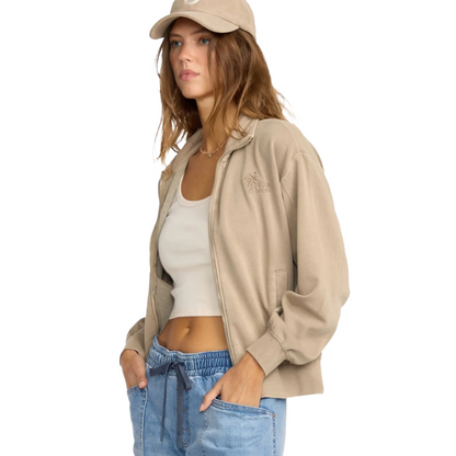 Billabong Sun Lit Full Zip Fleece Jacket in Cobblestone