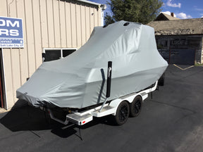 Malibu 23 LSV Wakesetter W/G5 Tower and Factory Bimini Double Up Storage Cover