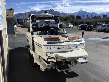 Malibu 23 LSV Wakesetter W/G5 Tower and Factory Bimini Double Up Storage Cover