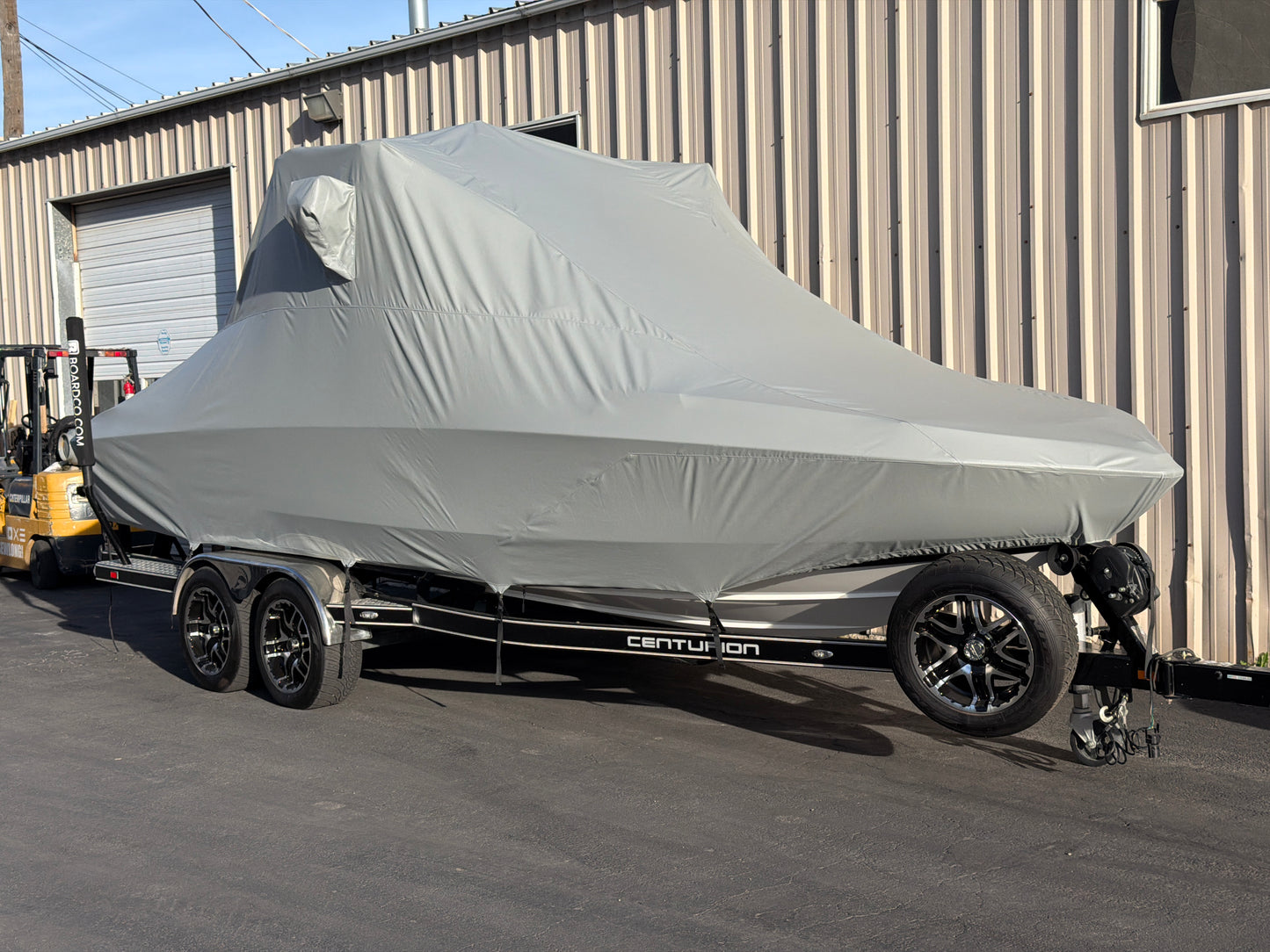 Centurion Enzo SV244 With Aegis Tower and FCT Bimini Double Up Storage Cover