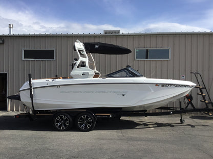 Nautique G25 with FCT19 Tower and Factory Bimini Double Up Storage Cover