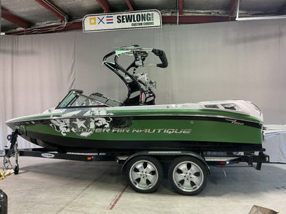 Nautique 210 with FCT-3 Tower and Sewlong Bimini Double Up Storage Cover