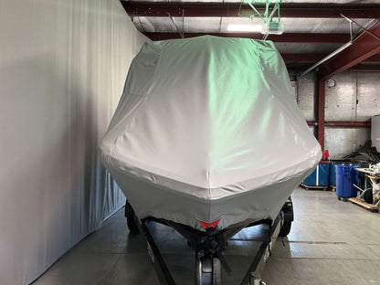 Nautique 210 with FCT-3 Tower and Sewlong Bimini Double Up Storage Cover