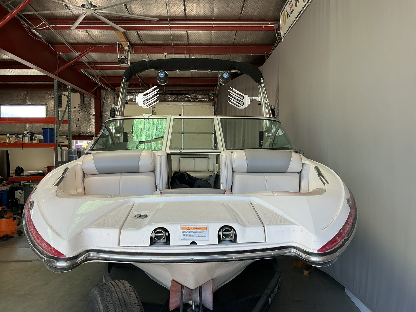 MasterCraft X25 with ZFT2 Tower Double Up Storage Cover