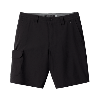 O'Neill TRVLR Cargo 20" Hybrid Shorts in Black