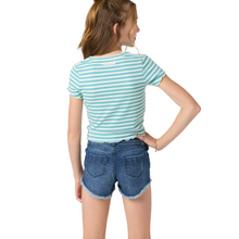 O'Neill Girls Sammie Stripe Tee in Nile Blue