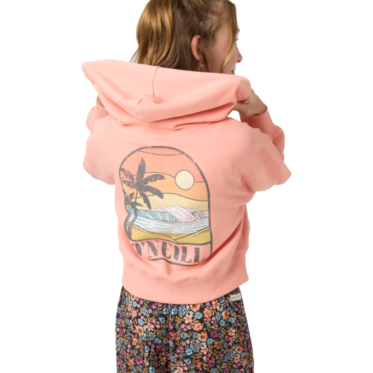 O'Neill Girls Darcie Zip Fleece in Coral Haze