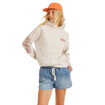 Sisstr Sunny Daze Long Sleeve Fleece Hoodie in Sand