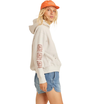 Sisstr Sunny Daze Long Sleeve Fleece Hoodie in Sand