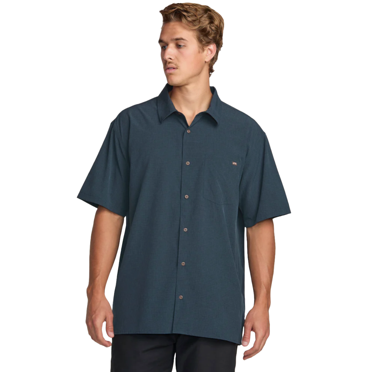Billabong Surftrek Perf Short Sleeve Woven Shirt in Navy