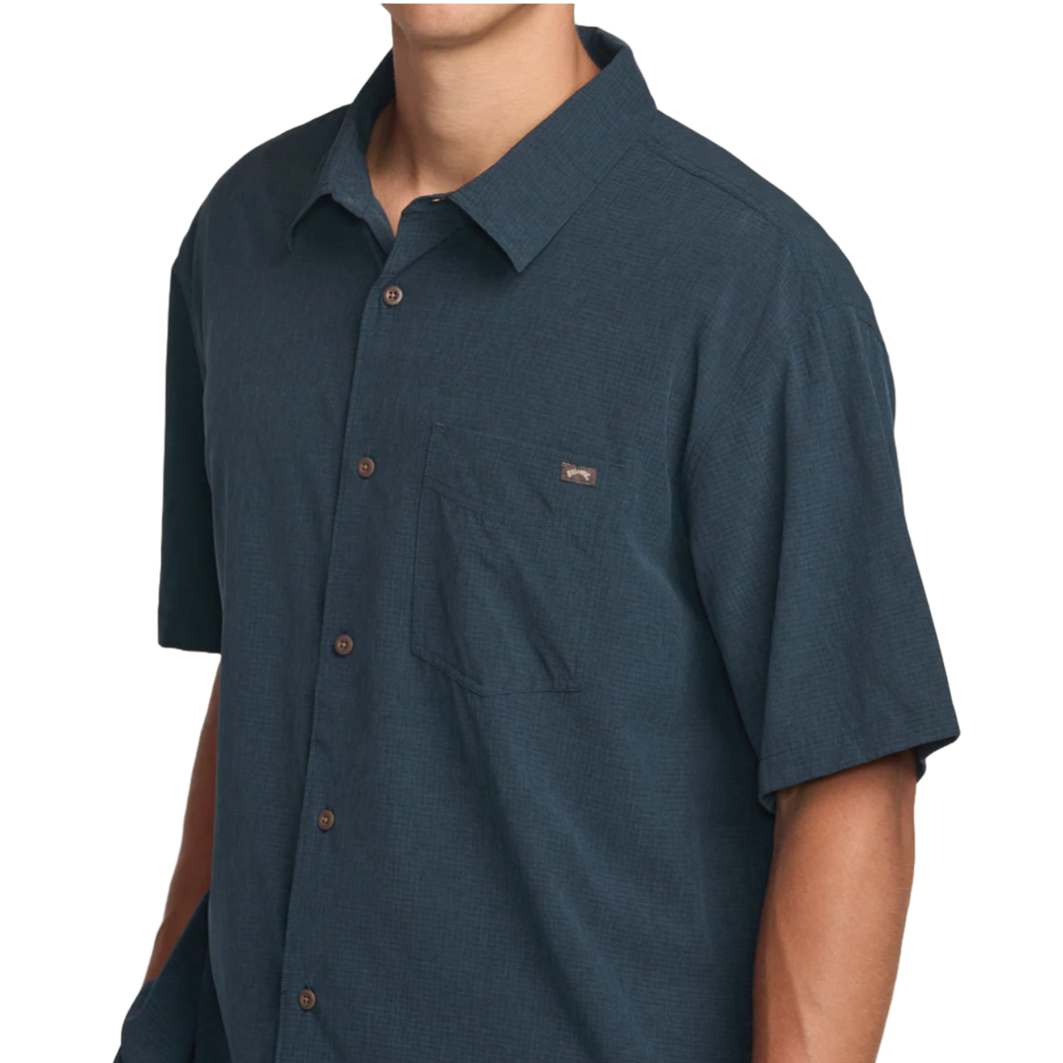 Billabong Surftrek Perf Short Sleeve Woven Shirt in Navy