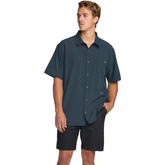 Billabong Surftrek Perf Short Sleeve Woven Shirt in Navy