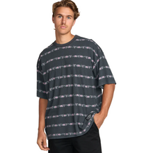 Billabong Raging Bull Stripe Tee in Washed Black
