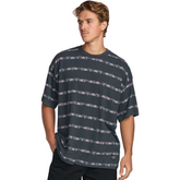Billabong Raging Bull Stripe Tee in Washed Black