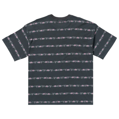 Billabong Raging Bull Stripe Tee in Washed Black