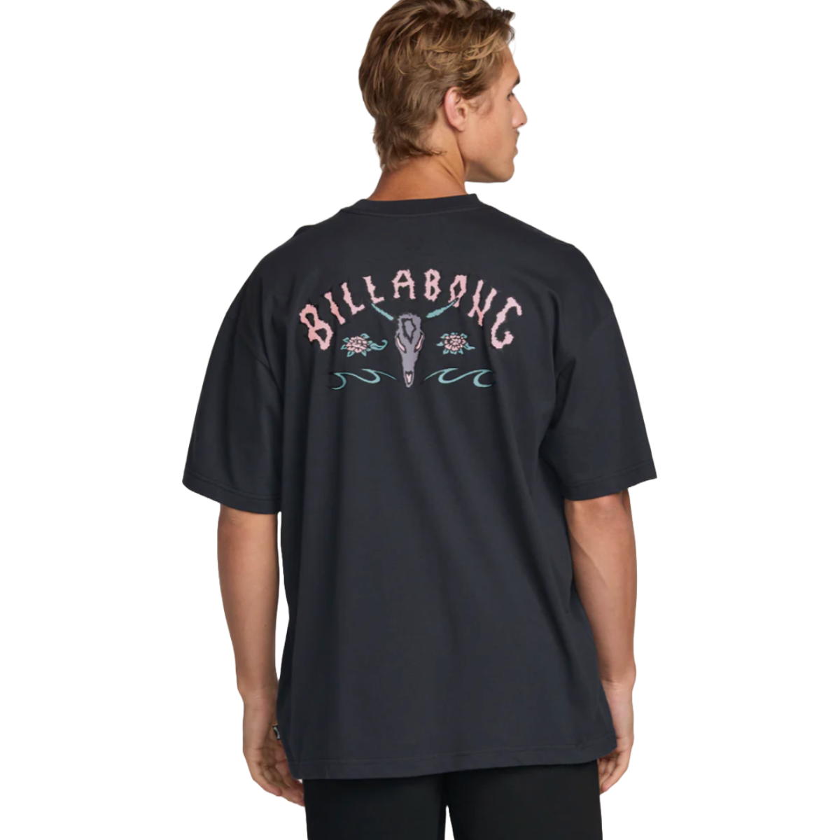 Billabong Raging Bull Regular Tee in Washed Black