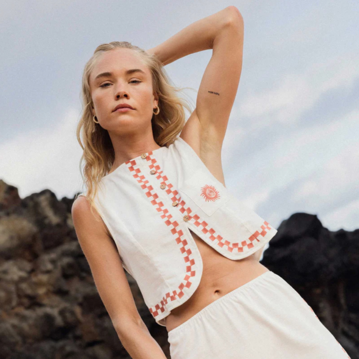 Billabong Secret Cove Woven Top in Salt Crystal