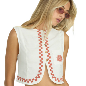 Billabong Secret Cove Woven Top in Salt Crystal