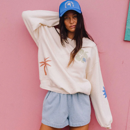 Billabong Water Signs Kendal Crew Sweatshirt in Whitecap