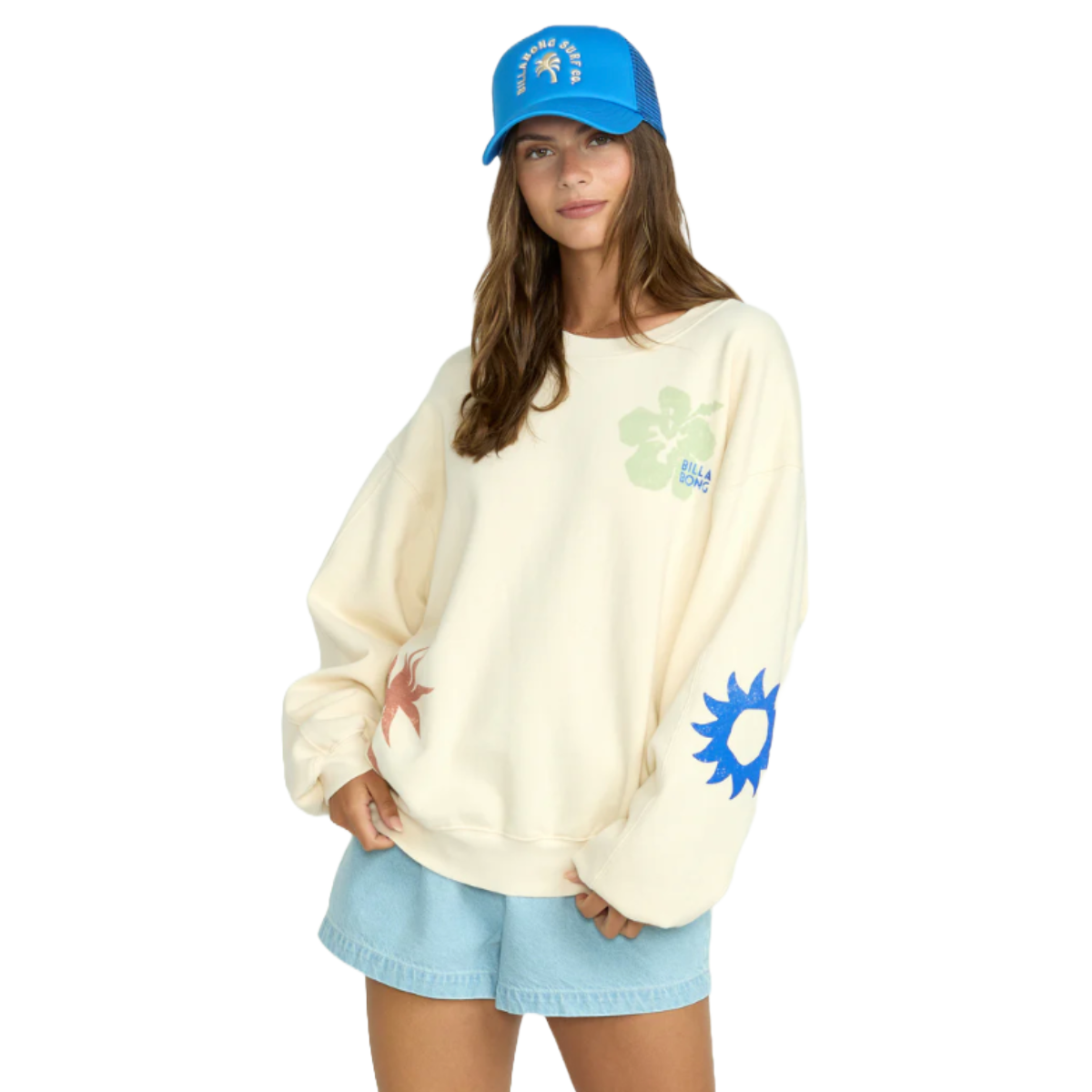 Billabong Water Signs Kendal Crew Sweatshirt in Whitecap