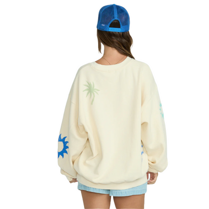 Billabong Water Signs Kendal Crew Sweatshirt in Whitecap