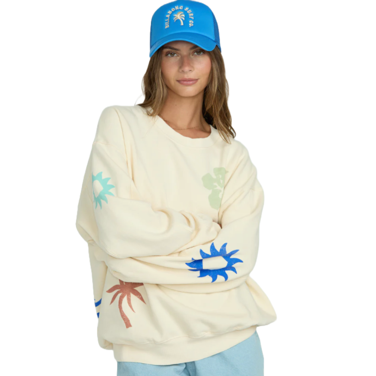 Billabong Water Signs Kendal Crew Sweatshirt in Whitecap