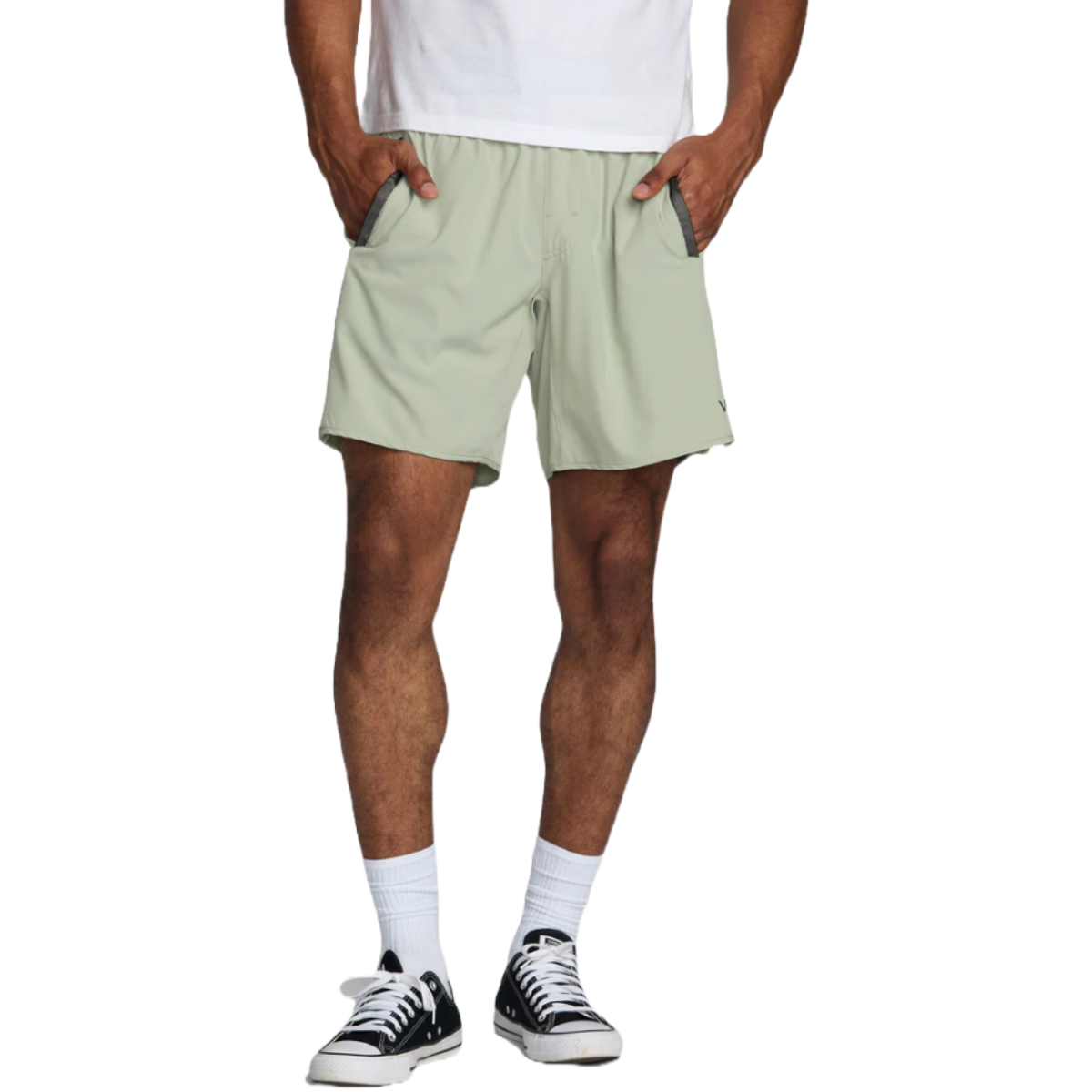 RVCA Yogger Stretch 17" Shorts in Light Olive